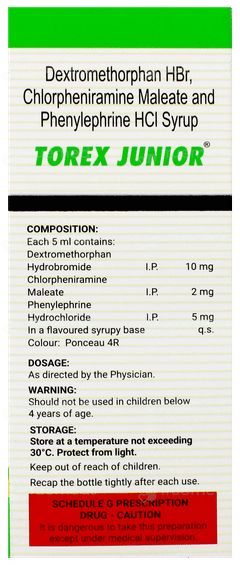 Torex Junior Syrup 60Ml Torex Junior Syrup 60Ml